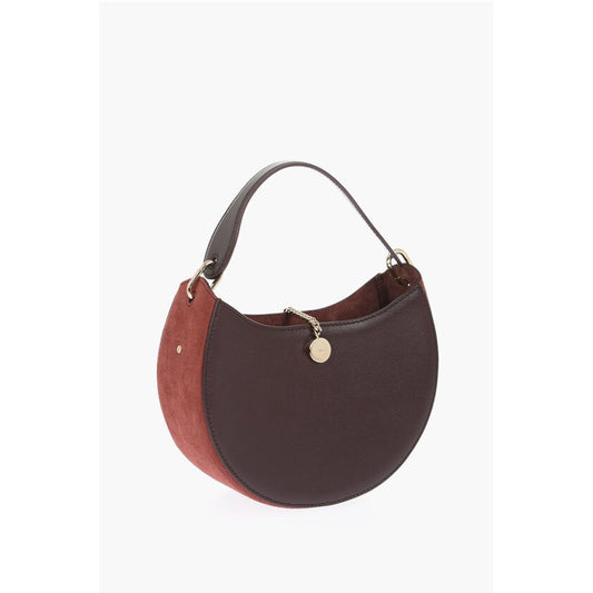 Chloé Solid Color Leather Hobo Bag with Suede Detail