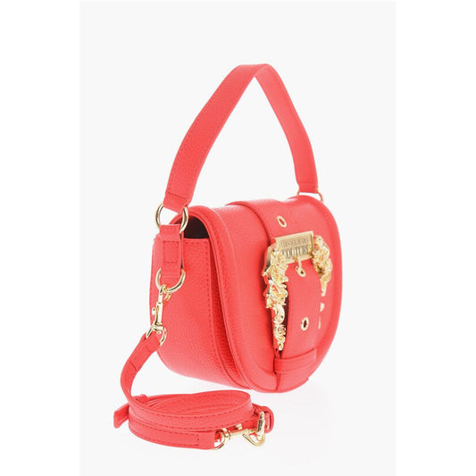 Versace JEANS COUTURE Texture Faux Leather Shoulder Bag with Maxi Go