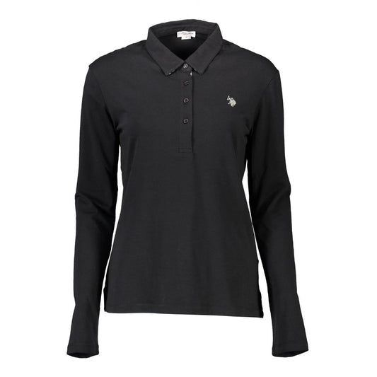 U.S. POLO ASSN. Black Cotton Women Polo Shirt